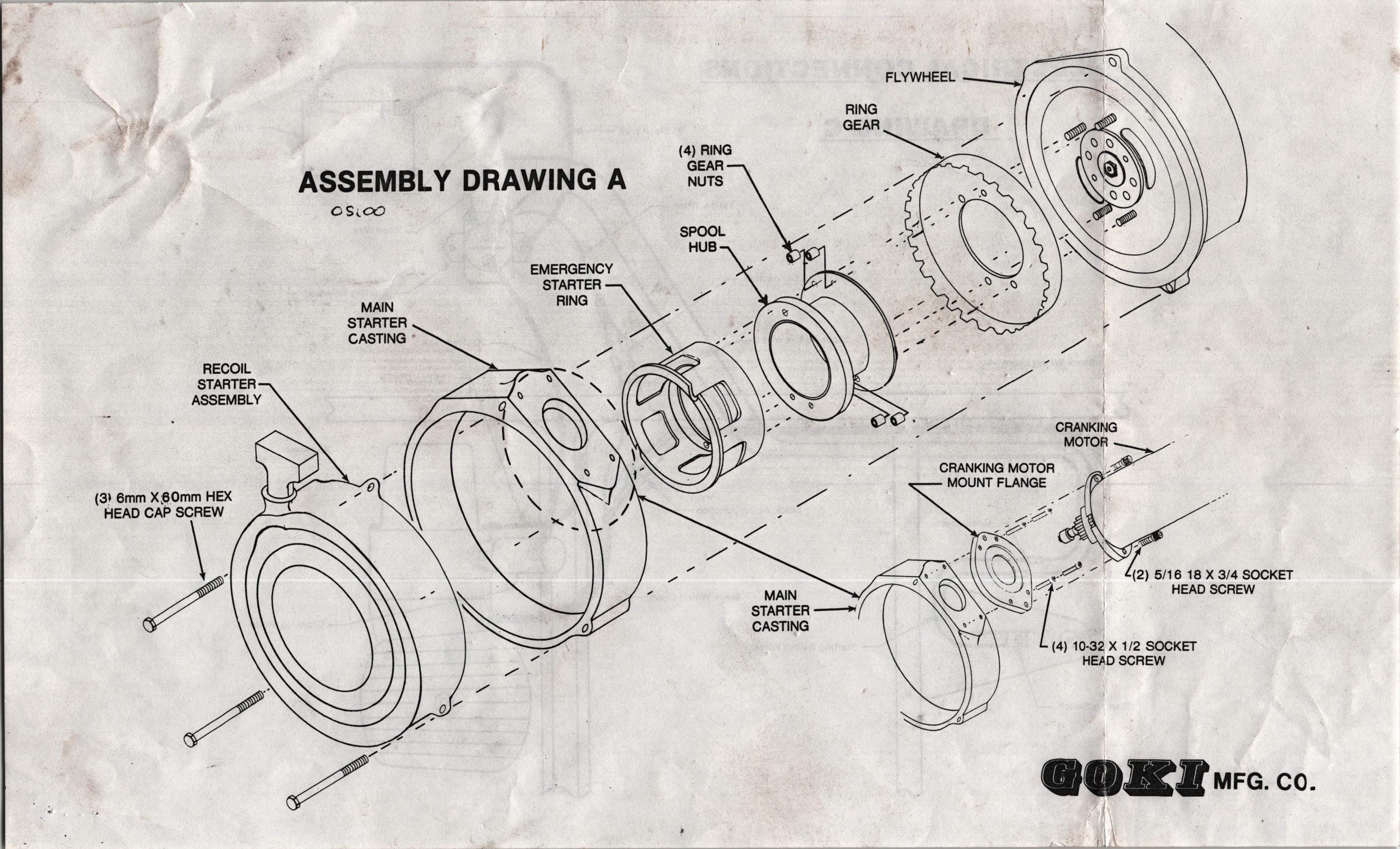 FL250 GOKI Starter - Assembly Drawing
