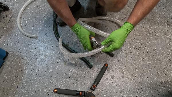 Cutting Clear Radiator Coolant Lines to Size Cutting Clear Radiator Coolant Lines to Size